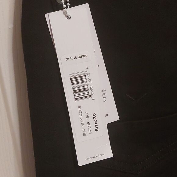 Hudson Jeans Blake Slim Fit Straight Leg Jeans Men's Size 30 NWT Black - Picture 4 of 8